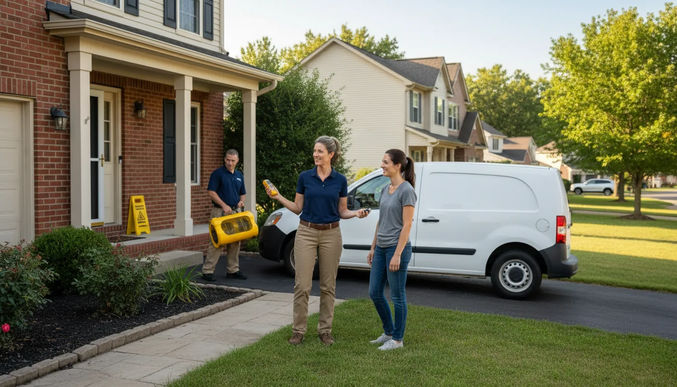 Residential water damage restoration in Brussels, IL